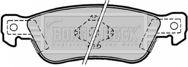 BORG & BECK stabdžių trinkelių rinkinys, diskinis stabdys BBP1163